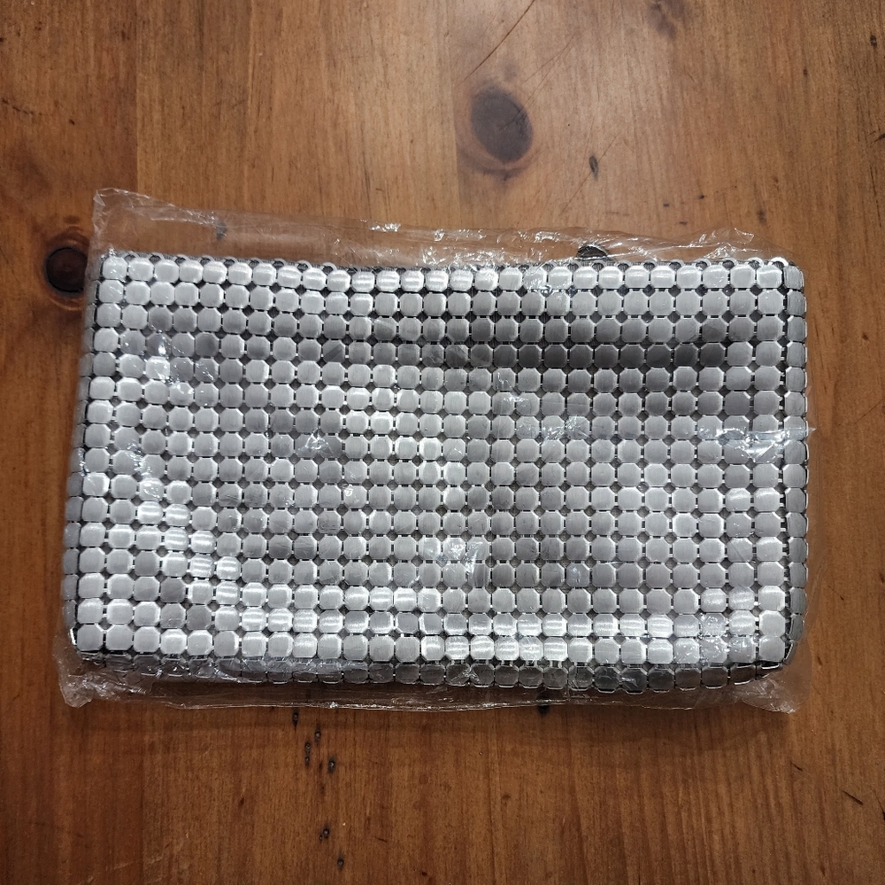 Vintage Whiting & Davis Aluminum Mesh Clutch With Zipper Closure. Art Deco - Picture 2 of 11